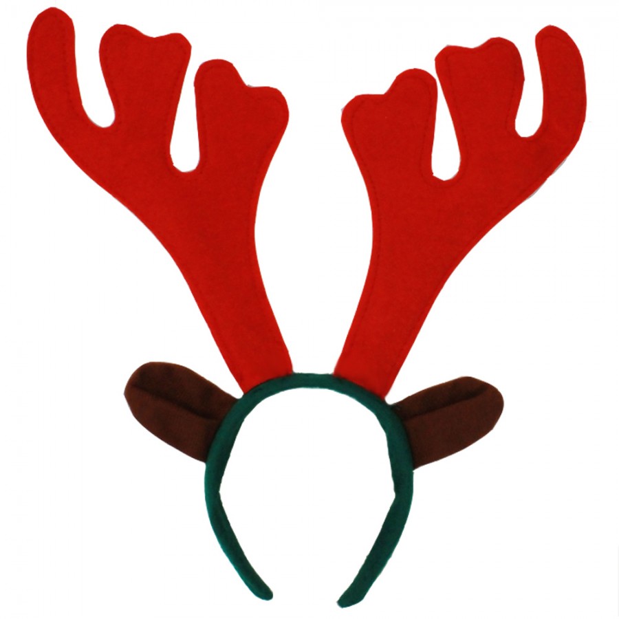 Christmas Reindeer Antlers on Headband - Attached Ears