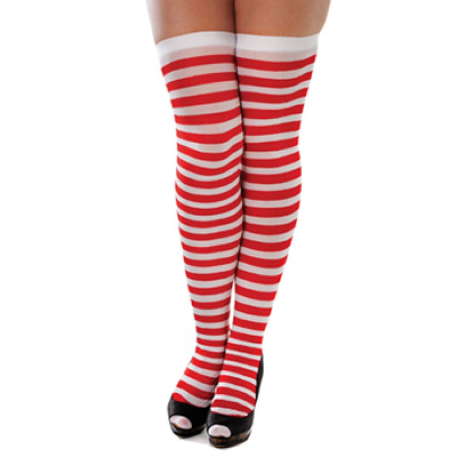 Ladies Red and White Stockings