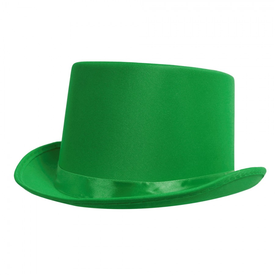 Deluxe Green Satin Top Hat