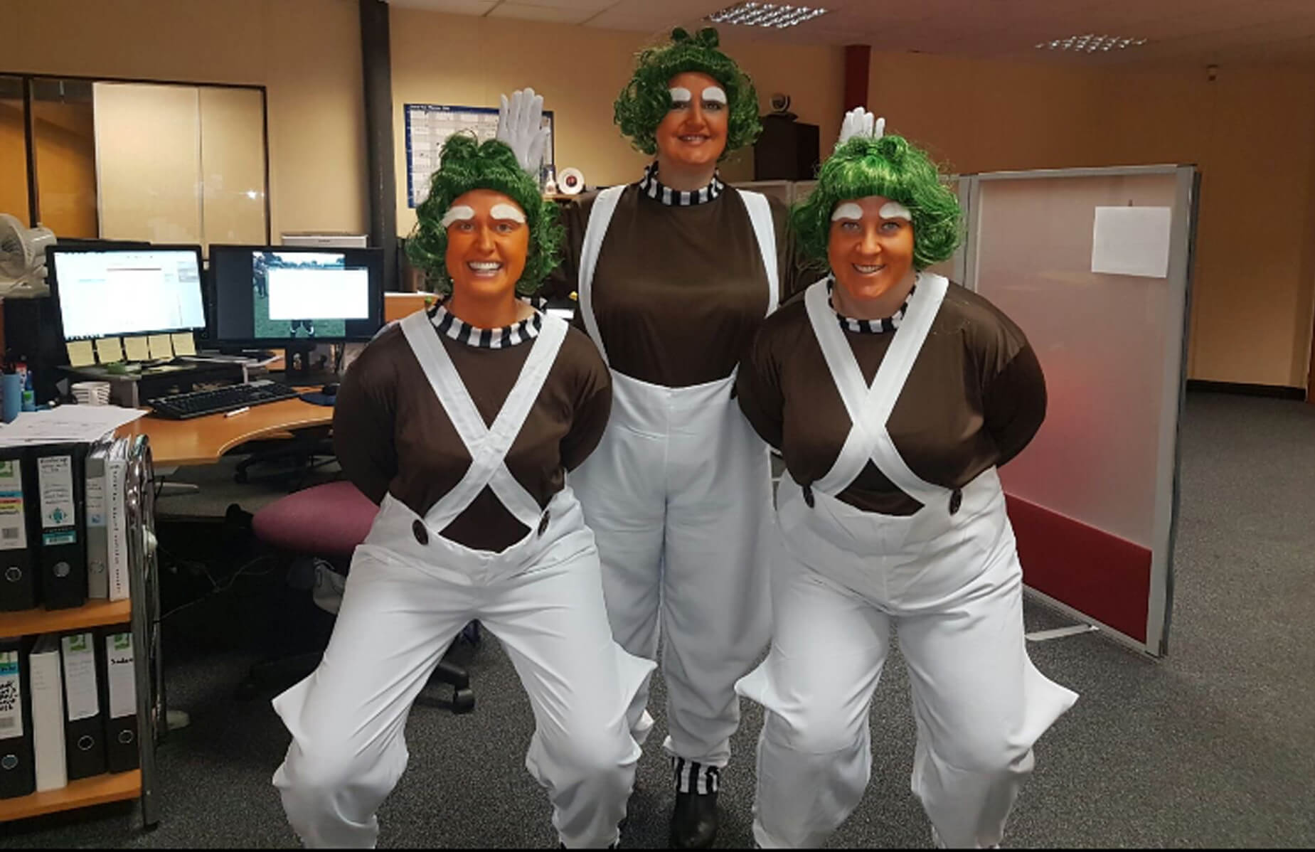 Trio of Adult Oompa Loompas