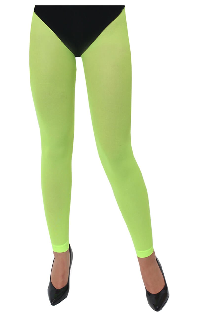 Plus Size Neon Green Fishnet Footless Tights