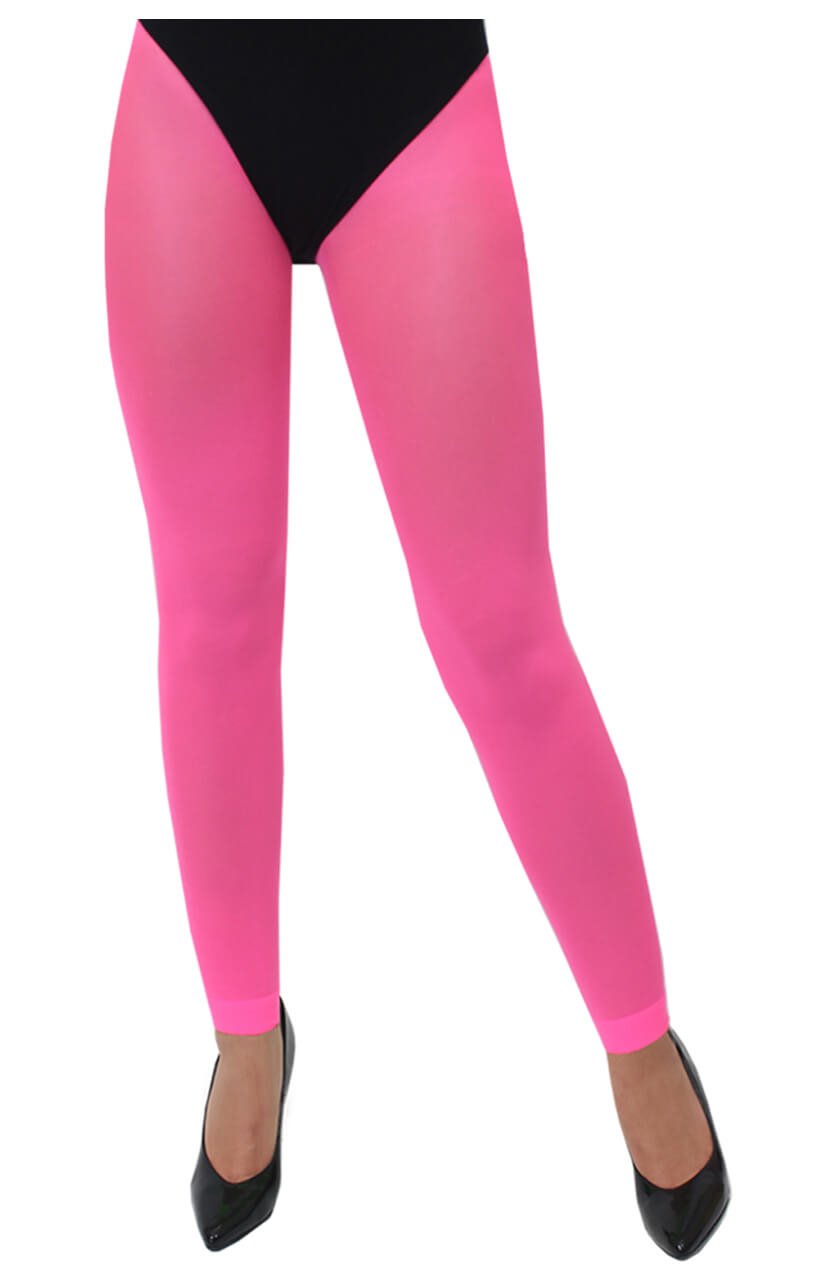Fishnet Footless Tights – Pink - Dress Size 6-18