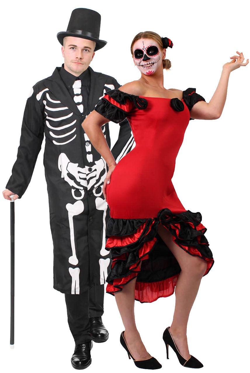 COUPLES DEMON NUN AND EXORCIST PRIEST COSTUMES HALLOWEEN HORROR FANCY DRESS 