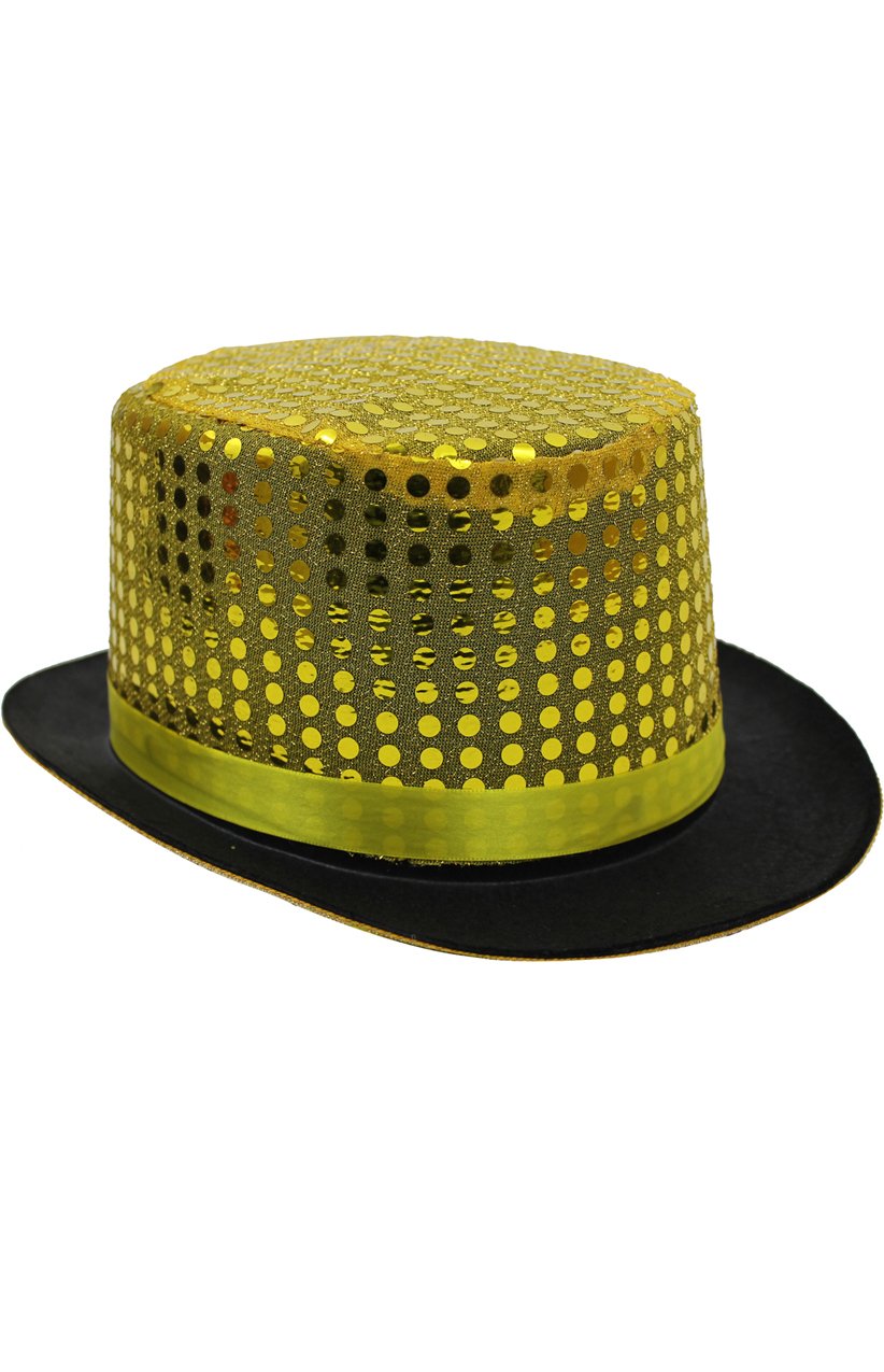 gold sequin top hat