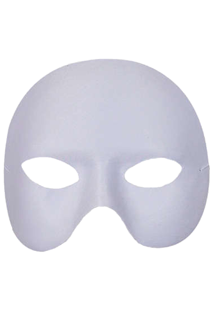 White Half Face Phantom Mask - I Love Fancy Dress