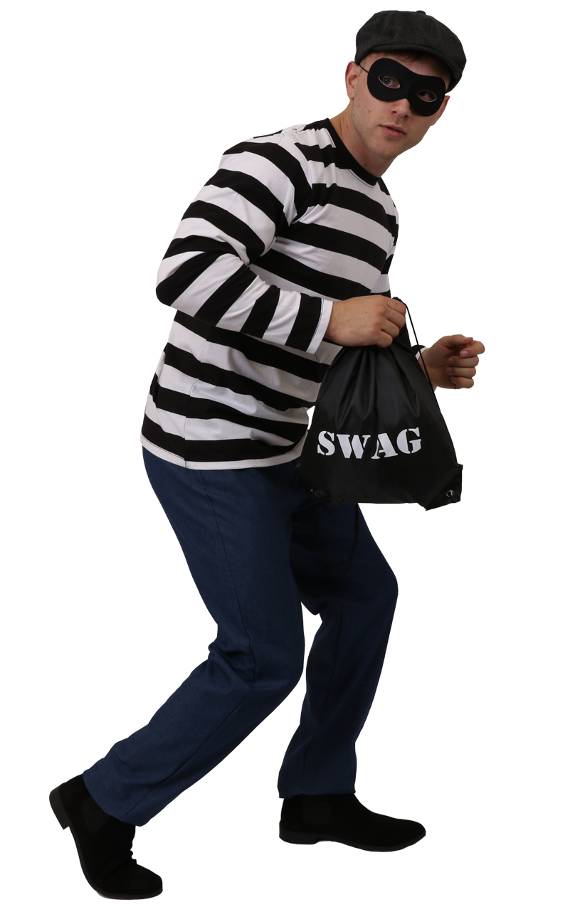 SWAG Printed Gymsac Bag Black Funny Thief Burglar Fancy Dress Costume Hen Party 