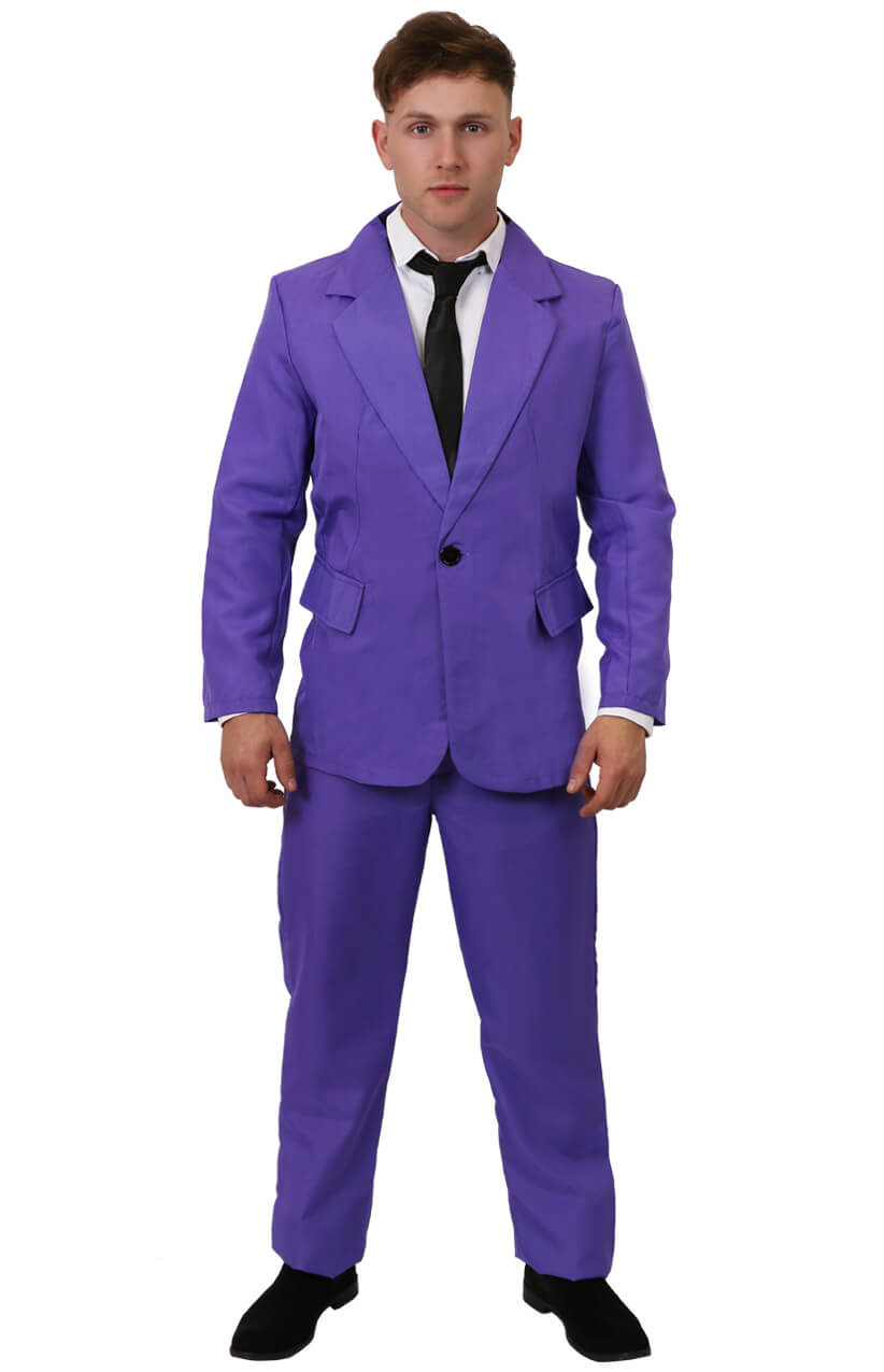 Bright Purple Stand Out Stag Do Suit Novelty Adults Mens Fancy Dress Costume