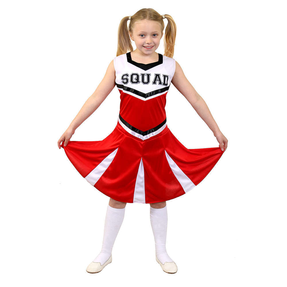 Girls Red Cheerleader Costume - I Love Fancy Dress