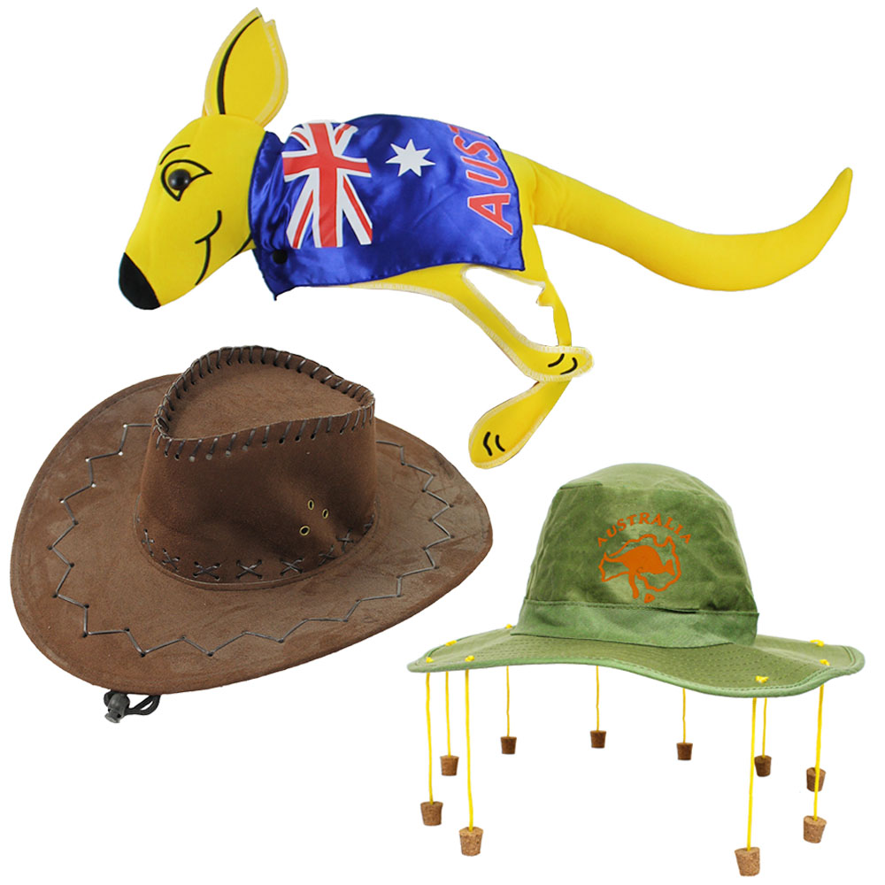 Australia 3 Pack Hat Set - I Love Fancy Dress