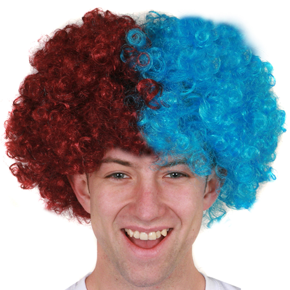 blue curly afro wig