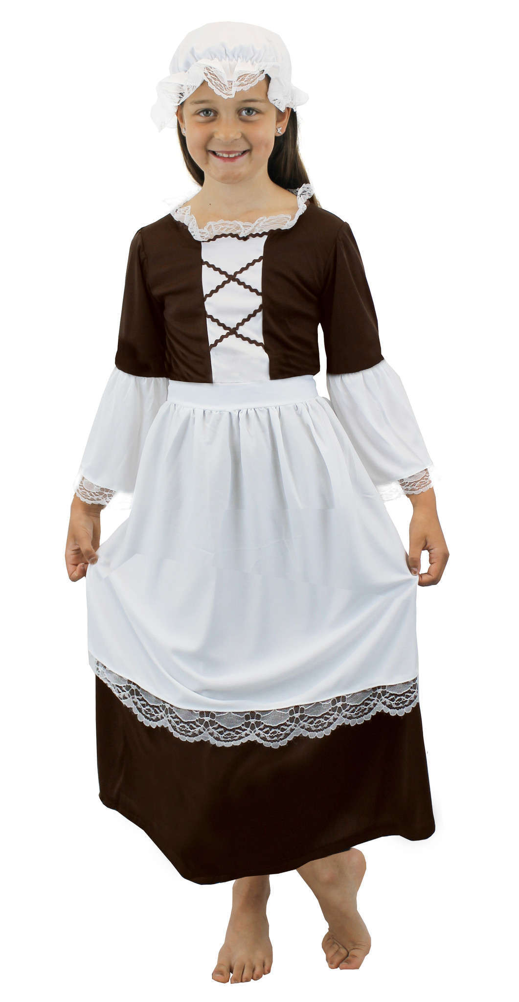 Kids Medieval Tudor Maid Girls Book Day Fancy Dress Costume Childs Outfit