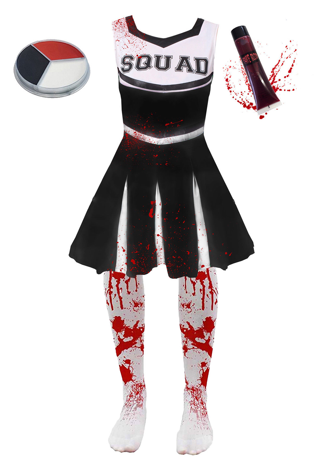 Zombie Cheerleader Costume Medium Age 7-9 Halloween Children's Fancy Dress