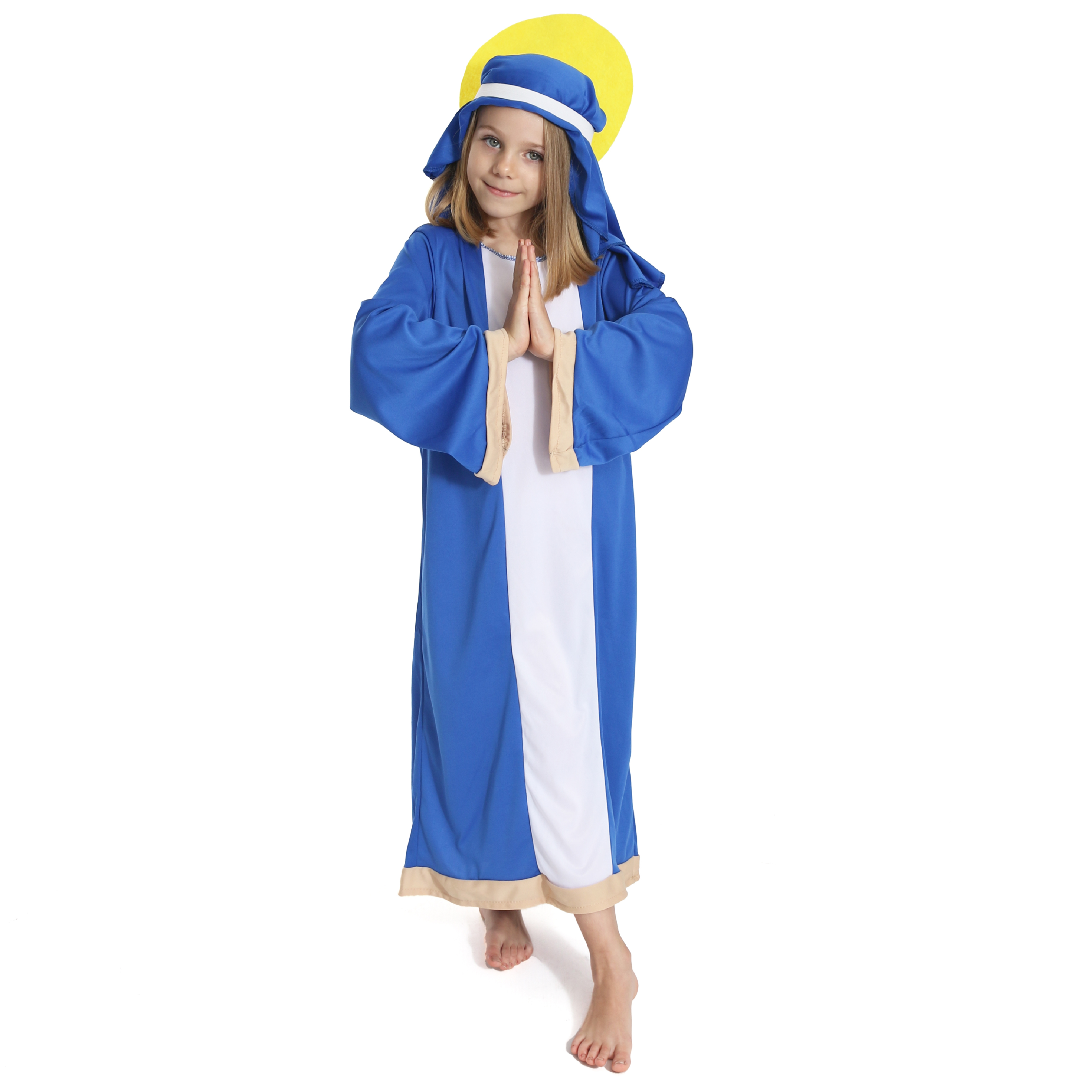 Buy Kaku Fancy Dresses Mother Mary Christmas Day Costume -White & Blue, 7-8  Years, For Girls Online at Low Prices in India - Amazon.in