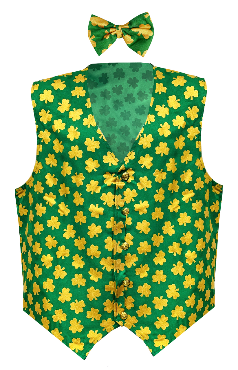 Irish Shamrock Waistcoat & Bow Tie - I Love Fancy Dress