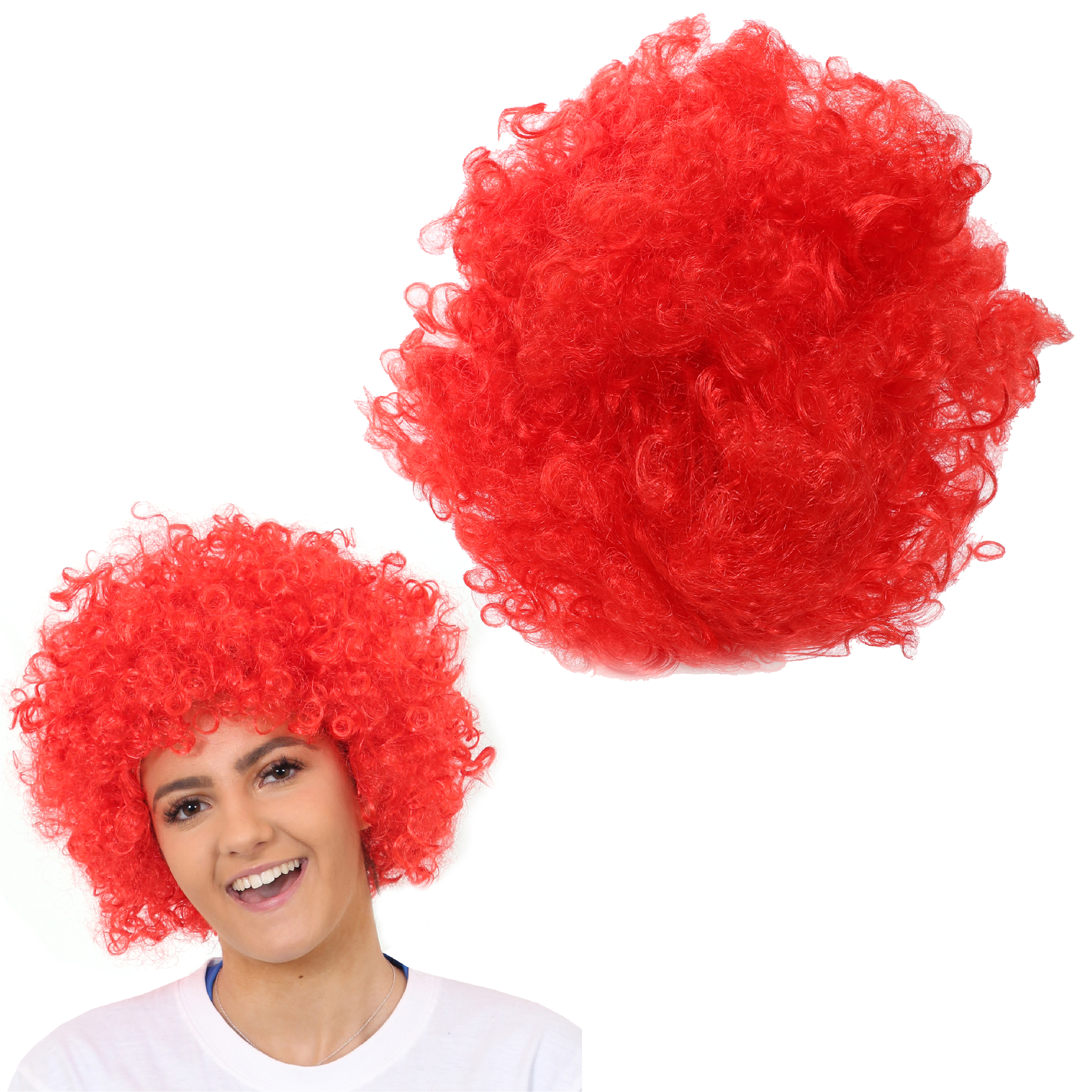 Cheap red afro wigs best sale