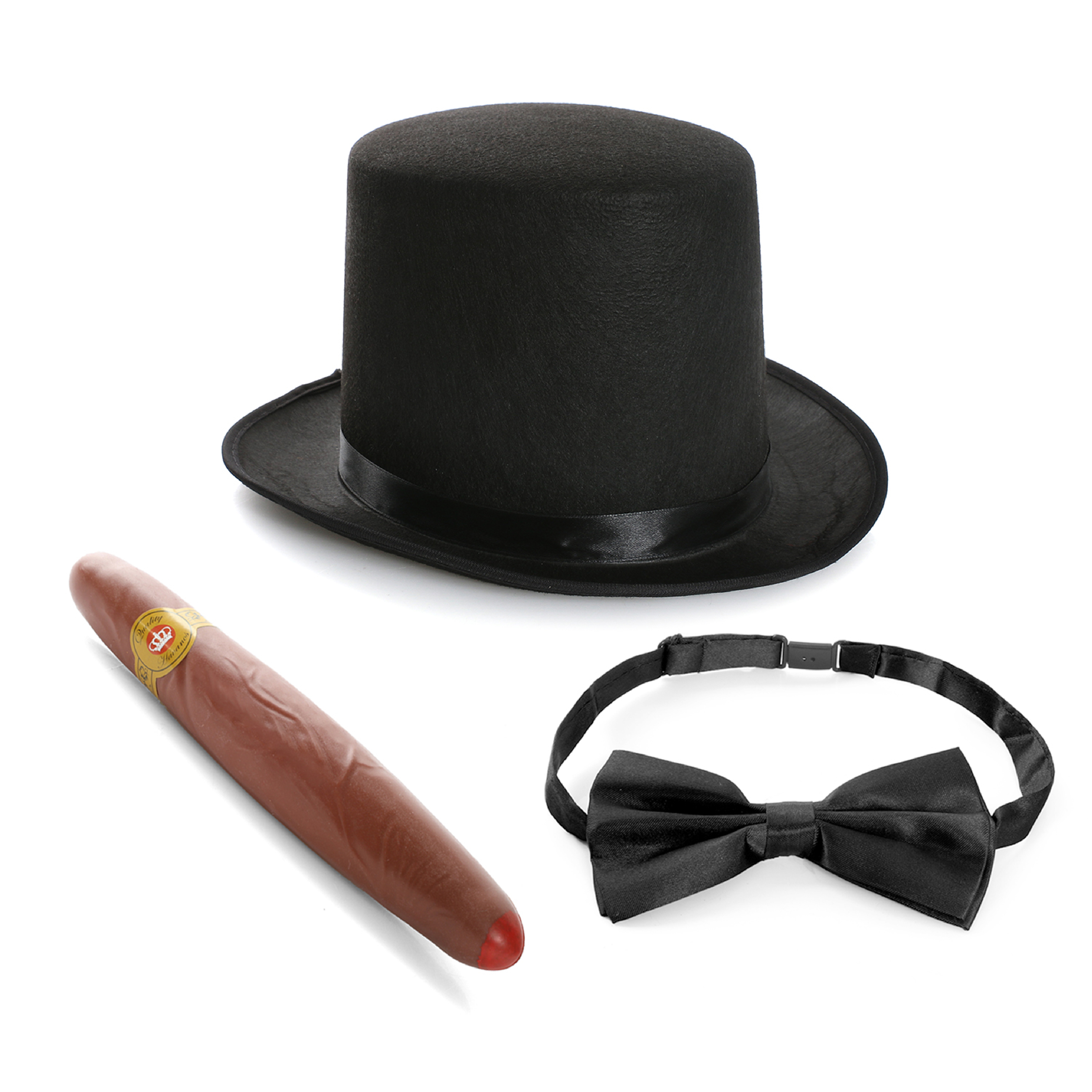 Felt Top Hat Cane and Matching Bowtie Halloween Cosplay Costume Accessory  Set
