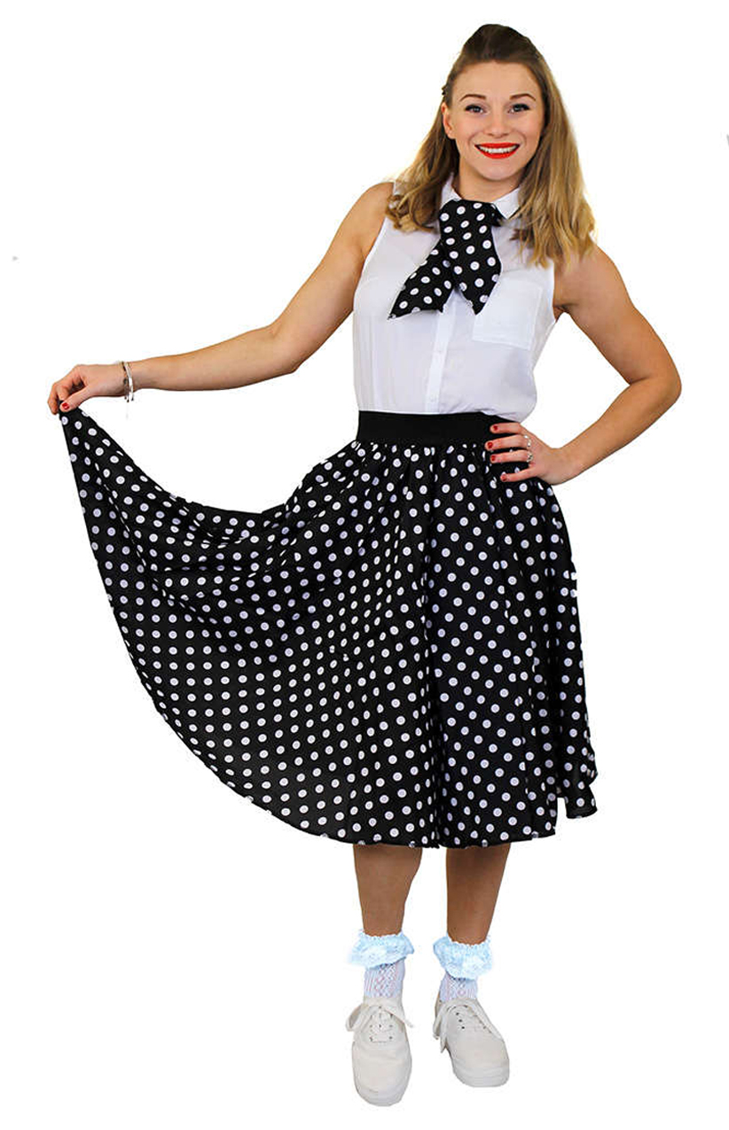 Black and outlet white skirt dots