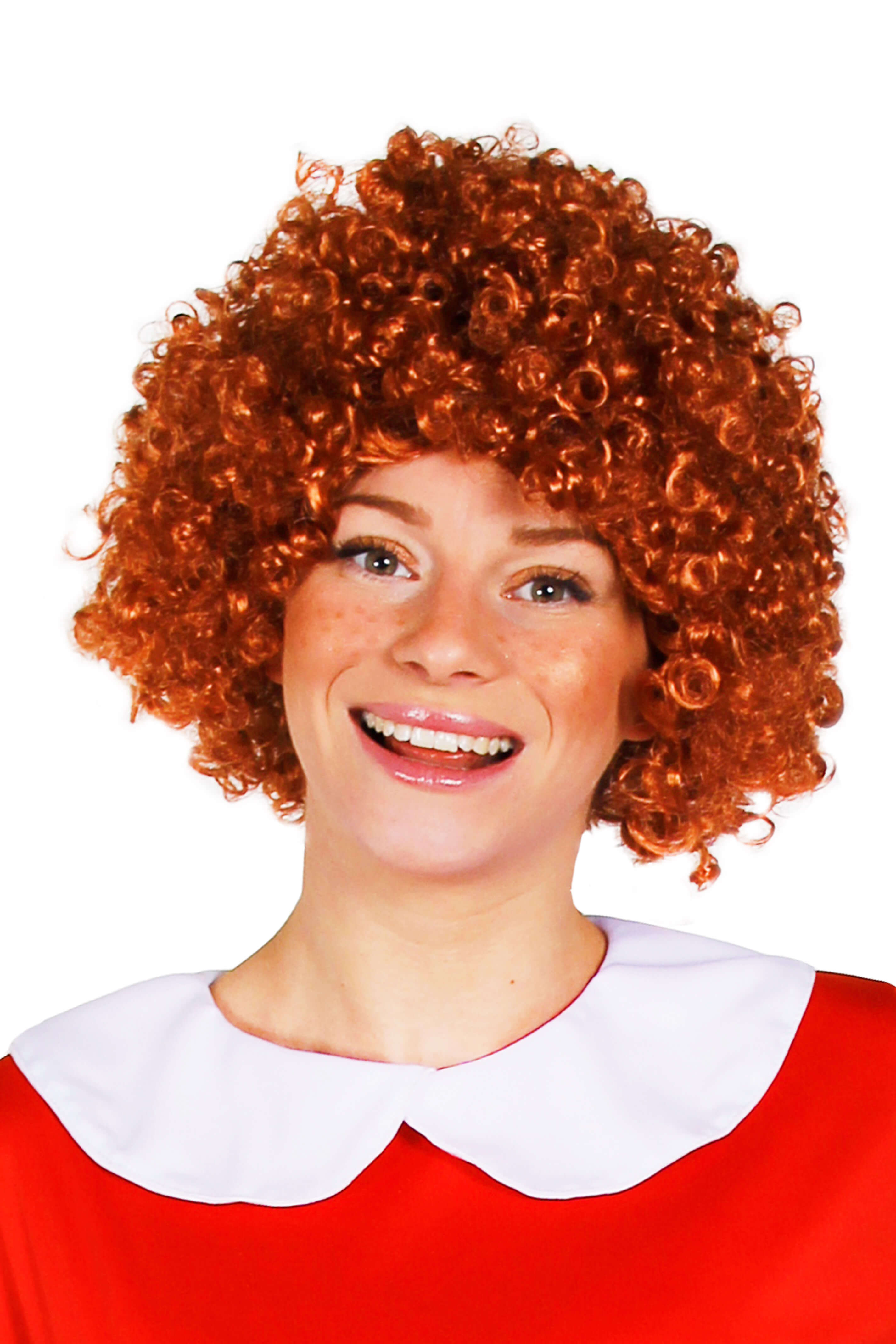 Ladies Ginger Afro Wig I Love Fancy Dress