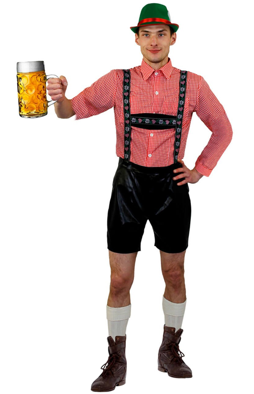 Mens Oktoberfest Bavarian Beer German Lederhosen Fancy Dress Costumes New Blue 