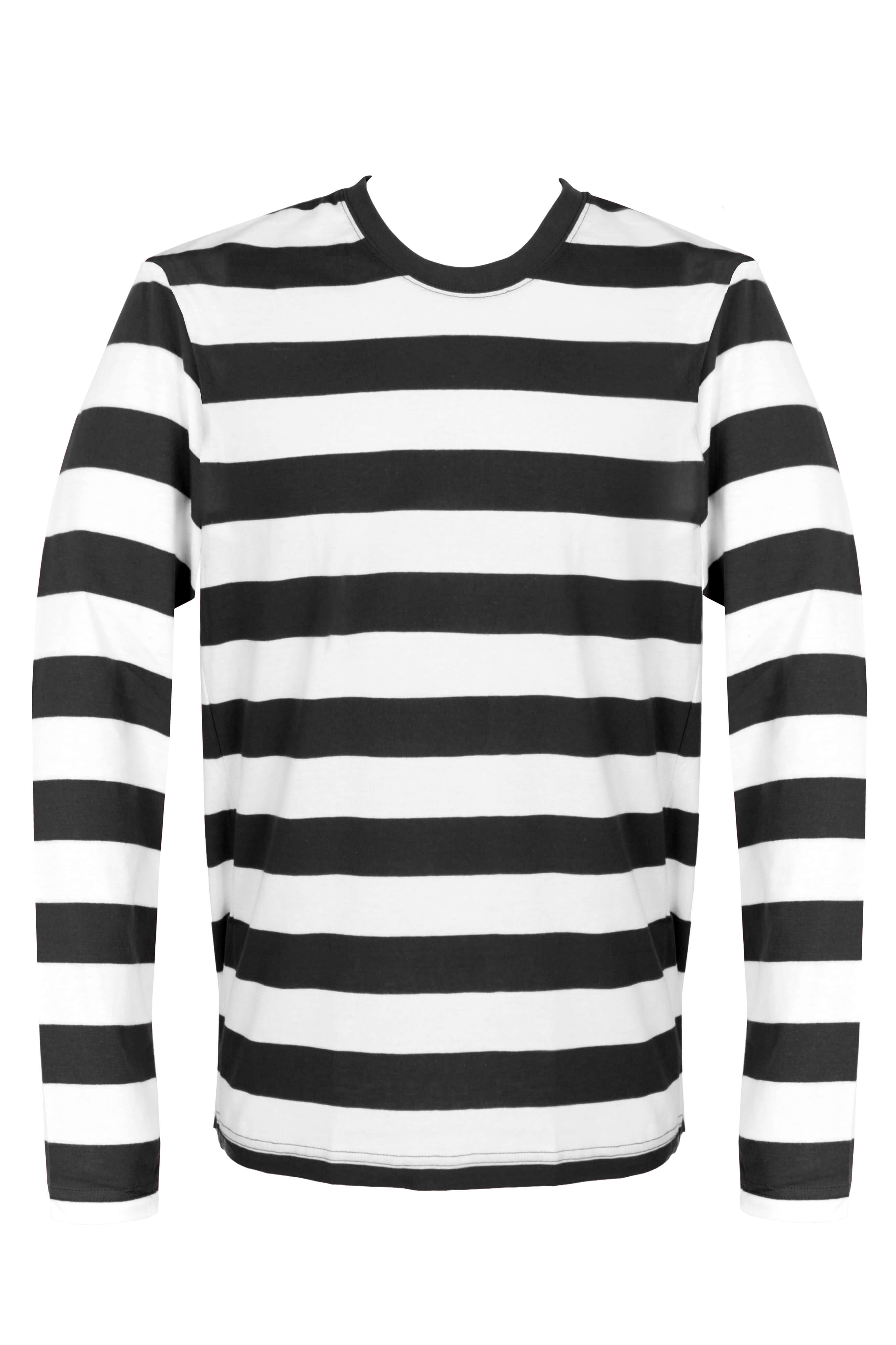 black and white striped long sleeve top