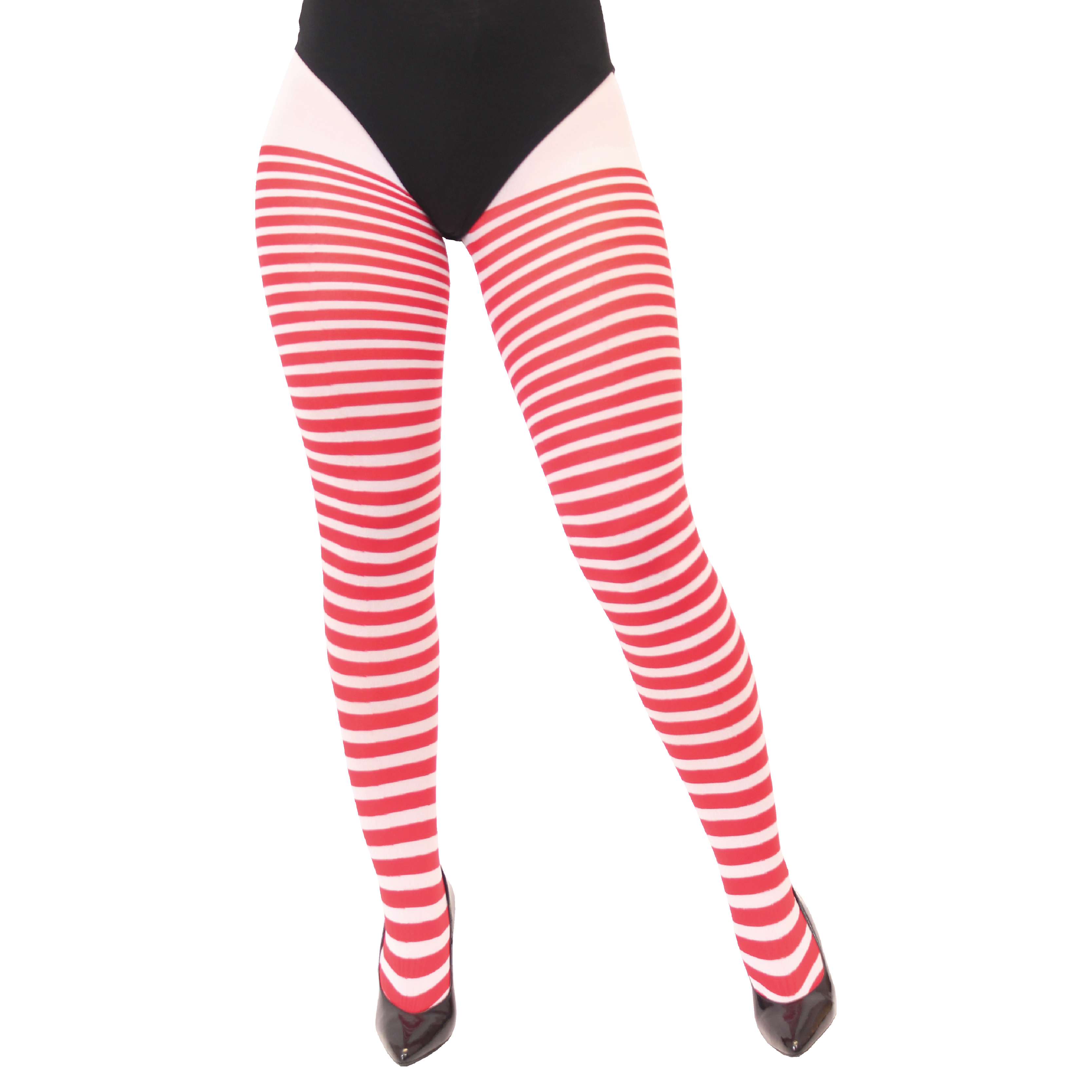 Red and White Striped Christmas Tights - I Love Fancy Dress