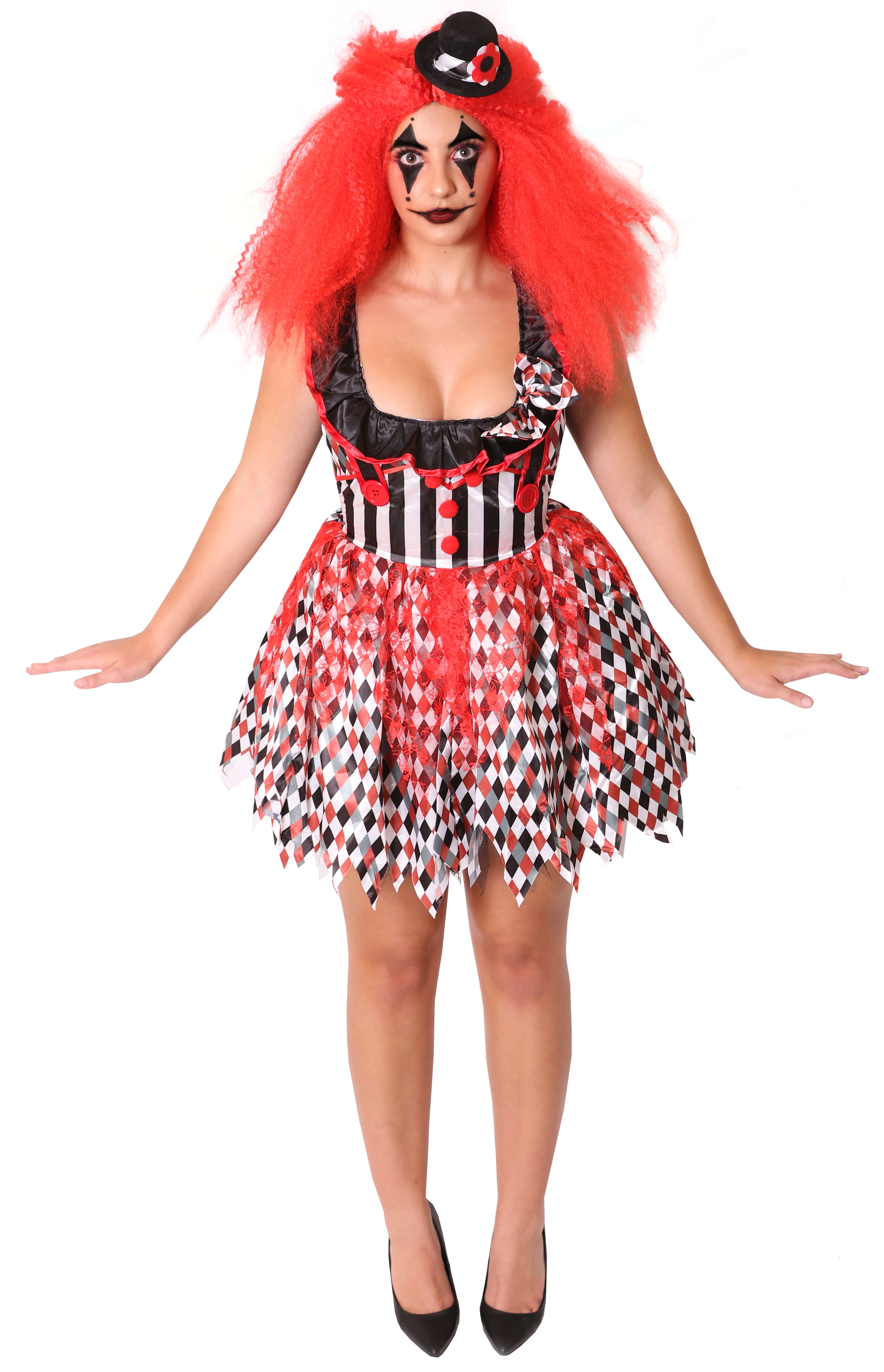 Beautiful Circus Clown Costume Halloween Party Clothes Cosplay Womens 